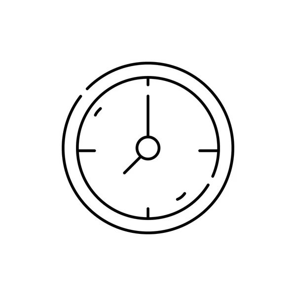Linie Wand Kreis Uhr Objekt Design Vektor Illustration — Stockvektor