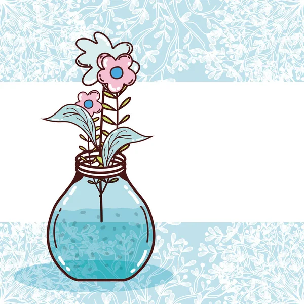 Buquê Flores Frasco Bonito Cartão Vetor Ilustração Design Gráfico —  Vetores de Stock