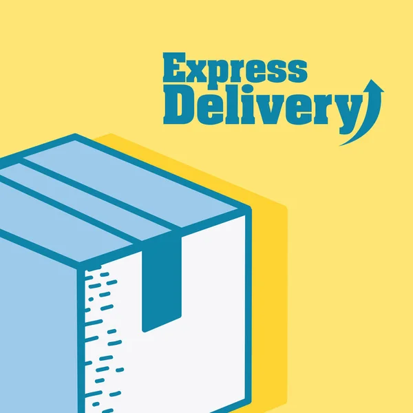 Express Entrega Caja Cartón Símbolo Vector Ilustración Diseño Gráfico — Archivo Imágenes Vectoriales