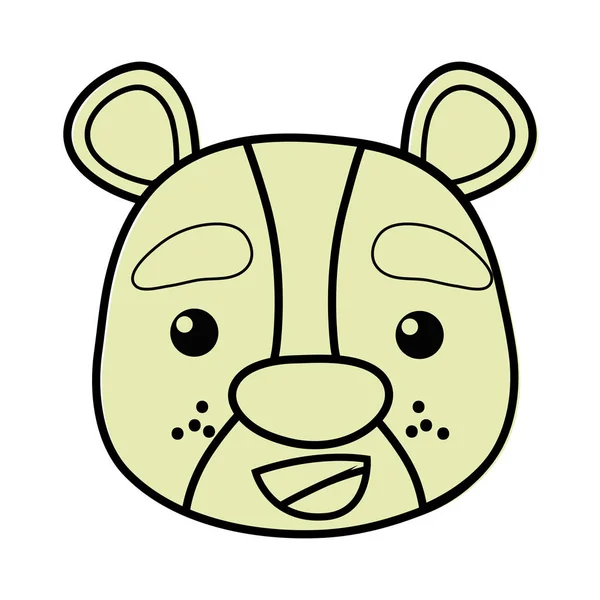 Color Happy Bear Head Wild Animal Vector Illustration — Stock Vector
