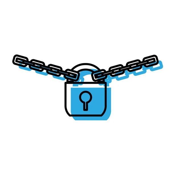 Padlock Security System Warning Theme Isolated Design Vector Illustration — Stock Vector