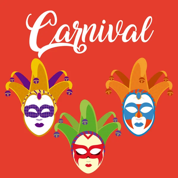 Carnaval Con Máscara Diseño Gráfico Ilustración Vectorial Confeti — Vector de stock