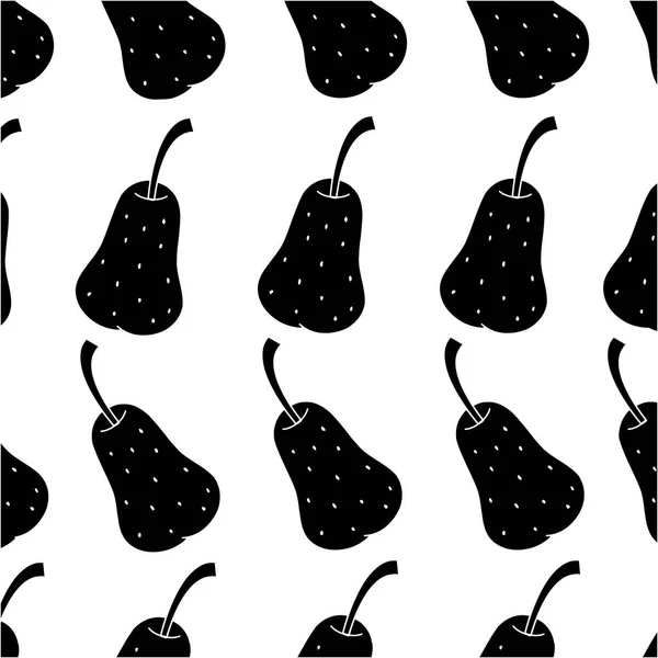 Contour Délicieux Poire Fruit Biologique Fond Conception Vectoriel Illustration — Image vectorielle