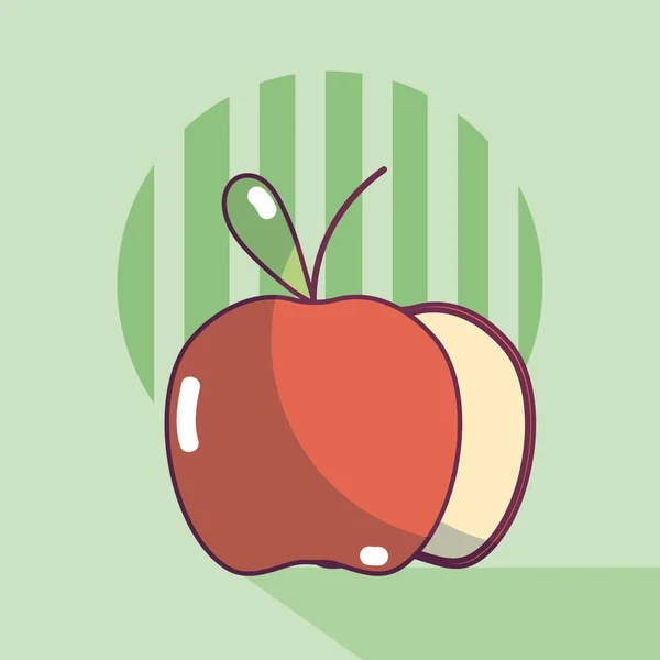 Apples Natural Fresh Cartoon Vector Illustration Graphic Design — Stock Vector