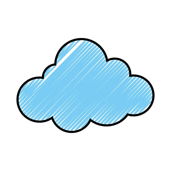 Bulut Hava Gökyüzü Tema Izole Tasarım Vektör Çizim — Stok Vektör