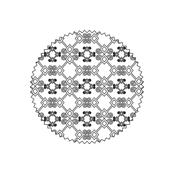 Line Cirkel Med Grafisk Dekor Bakgrunden Stil Vektorillustration — Stock vektor
