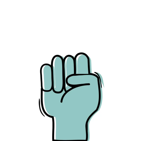 Barevné Ruce Oppose Gesto Symbolu Komunikace Vektorové Ilustrace — Stockový vektor