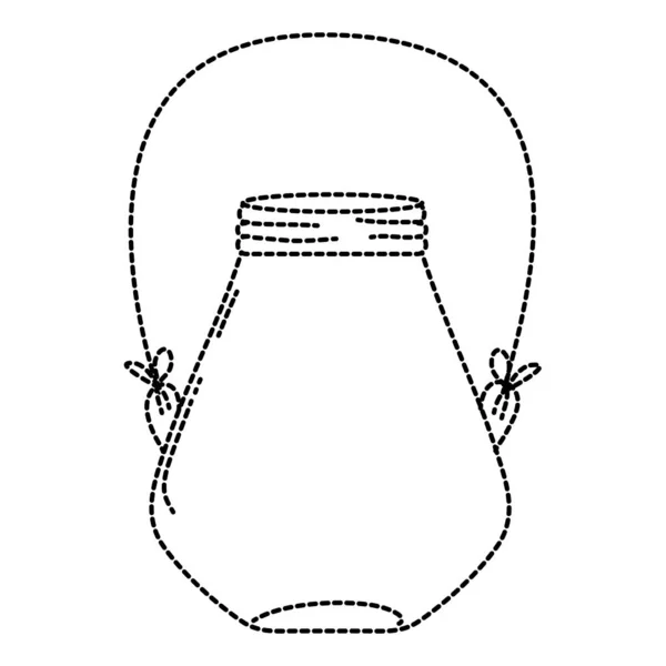 ワイヤー ハンドルのベクトル図の点線図形小メイソン壷 — ストックベクタ