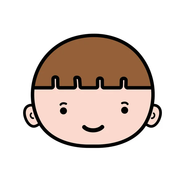 Аватар Хлопчик Голова Коричневим Волоссям Векторні Ілюстрації — стоковий вектор