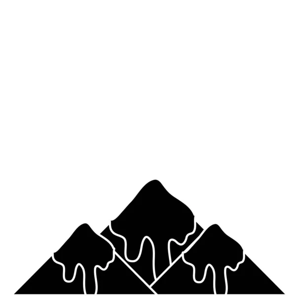 Kontur Doğal Karlı Dağ Soğuk Hava Vektör Çizim — Stok Vektör
