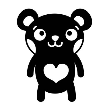 siluet mutlu ayı sevimli vahşi hayvan vektör çizim