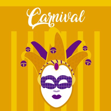 Karnaval maskesi ve confeti vektör çizim grafik tasarım ile
