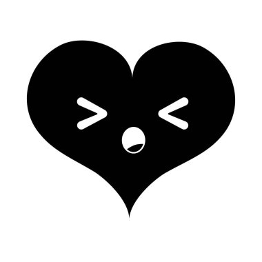 kalp tutku kawaii karakter vektör çizim uyku dağılımı