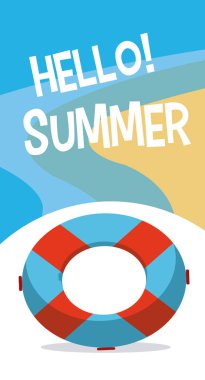 Yaz kartı vektör çizim grafik tasarım Merhaba