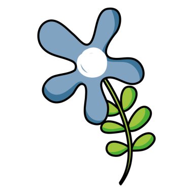 yaprakları ve yaprak tasarımı ile güzel çiçekler illüstrasyon vektör