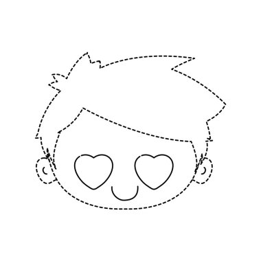 noktalı şekil baş erkek saç modeli vektör çizim aşık