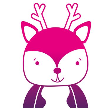 vahşi hayvan vektör çizim silueti çok güzel ve mutlu geyik renk