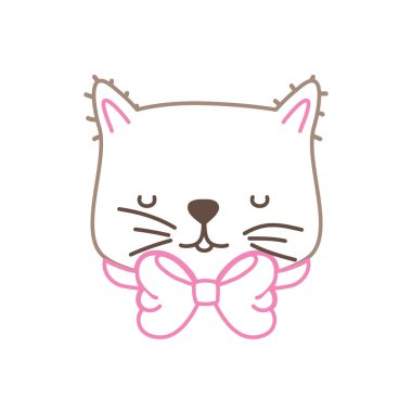 Hayvan evde beslenen hayvan ve yavru tema izole tasarım vektör çizim karikatür kedi