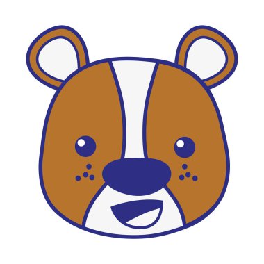 renkli mutlu ayı vahşi hayvan vektör çizim kafa