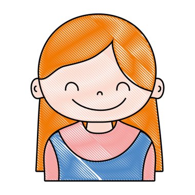 uzun saç ve bluz tasarlamak vektör ile rendelenmiş kız