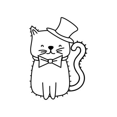 Hayvan evde beslenen hayvan ve yavru tema izole tasarım vektör çizim karikatür kedi