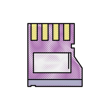 rendelenmiş mikro sd bellek veri teknoloji vektör çizim