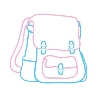 renkli okul sırt çantası eğitim nesne tasarım vektör çizim