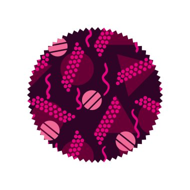 renk çemberi memphis geometrik figürler arka plan vektör çizim ile