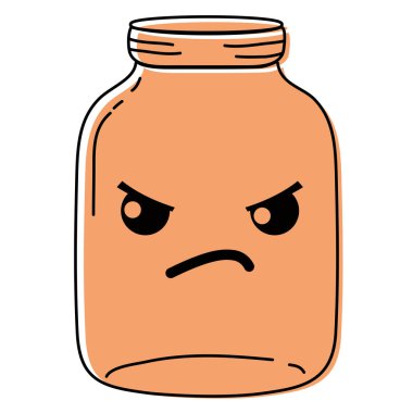 renk kızgın mason cam kawaii karikatür vektör çizim