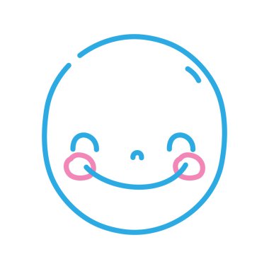 renkli yüzü sevimli mutlu kawaii ifade vektör çizim