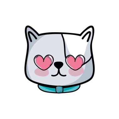 Hayvan evde beslenen hayvan ve yavru tema izole tasarım vektör çizim karikatür kedi