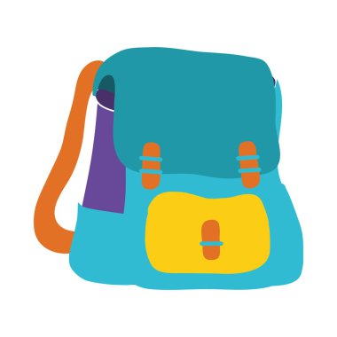 renkli okul sırt çantası eğitim nesne tasarlamak vektör