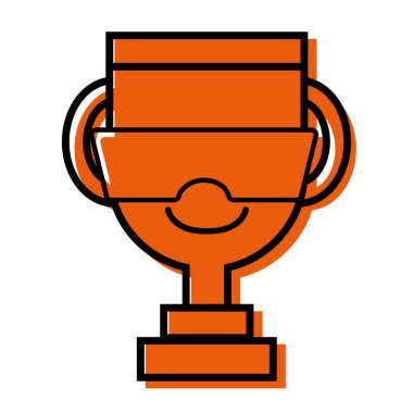 renk mutlu ve sevimli Kupası Ödülü kawaii vektör çizim