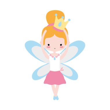 taç ve kanatlarında tasarım vektör çizim ile bale dans kızı