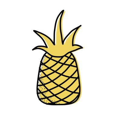 renk lezzetli ananas taze ve sağlıklı meyve vektör çizim