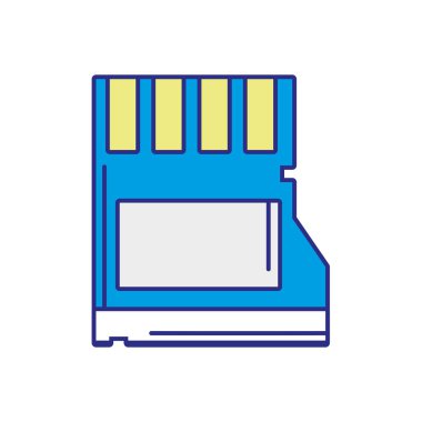 tam renkli mikro sd bellek veri teknoloji vektör çizim