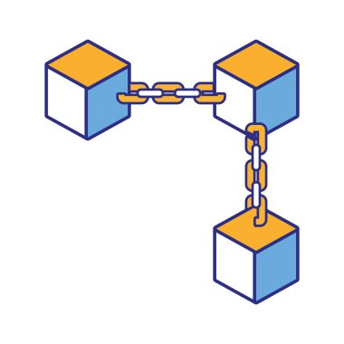 Geometrik ve soyut tema izole tasarım vektör çizim şeklini küp