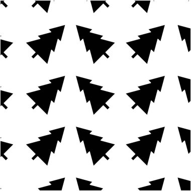 kontur çam ağacı Noel dekorasyon arka plan vektör çizim