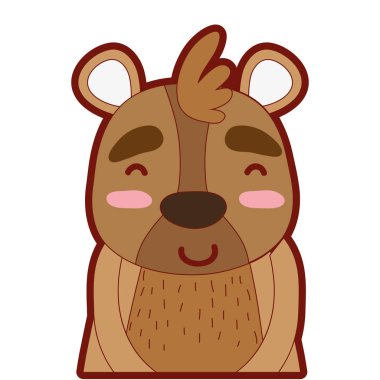 çizgi rengi çok güzel ve mutlu ayı vahşi hayvan vektör çizim