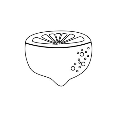 satır lezzetli ve taze limon tropikal meyve vektör çizim