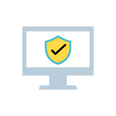 kalkan güvenlik koruma bilgisayar teknoloji vektör çizim içinde