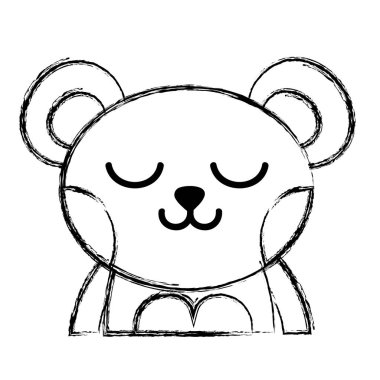 Uyuyan ayı sevimli vahşi hayvan vektör çizim şekil