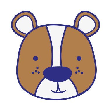 renkli gülümseme ayı vahşi hayvan vektör çizim kafa