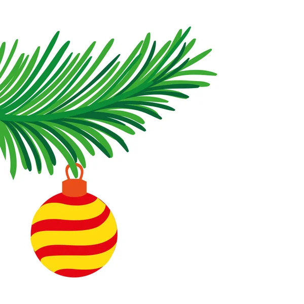Guirlande Polychrome Avec Décoration Boule Cercle Illustration Vectorielle Noël — Image vectorielle