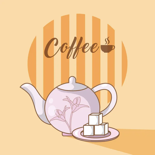 Кофейная Чашка Векторной Иллюстрацией Сахарных Кубиков — стоковый вектор