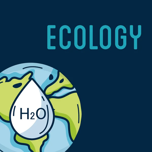 Ekologia Oszczędzanie Wody Projekt Graficzny Ilustracja Wektor Świat — Wektor stockowy