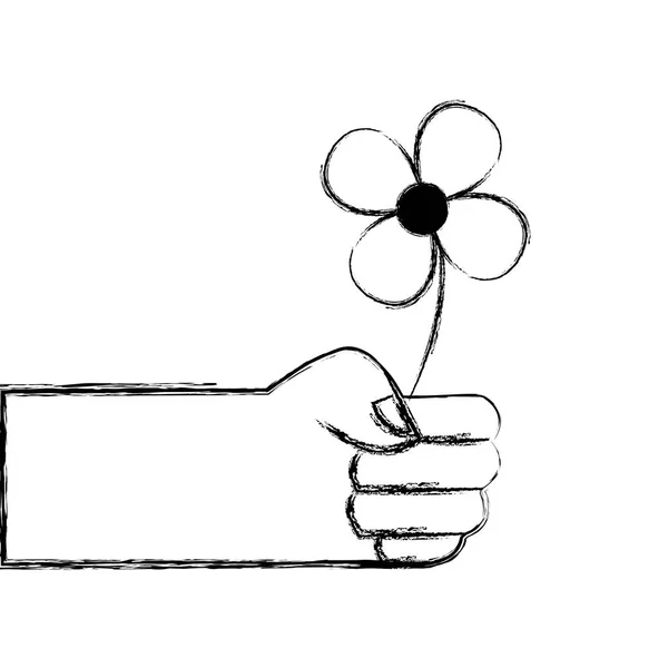 图手与自然花和花瓣设计向量例证 — 图库矢量图片
