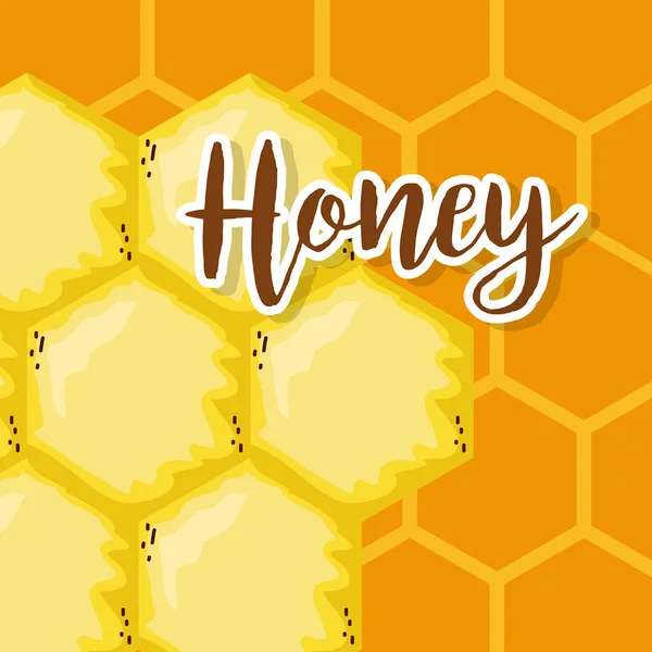 Süße Honigkarte Honigstange Cartoons Vektor Illustration Grafik Design — Stockvektor
