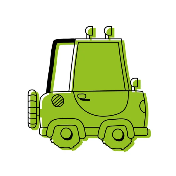 Farbe Traktor Landwirtschaftliches Fahrzeug Pflanze Transport Vektor Illustration — Stockvektor