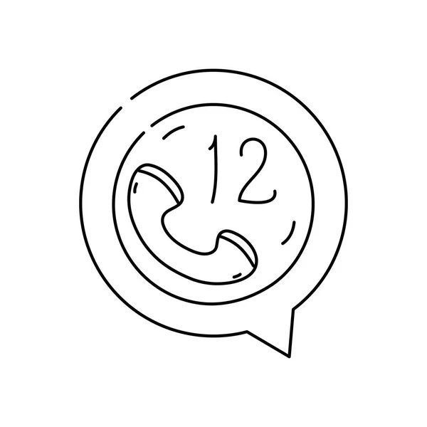 Téléphone Ligne Perdu Indicatif Appel Intérieur Chat Bulle Vecteur Illustration — Image vectorielle